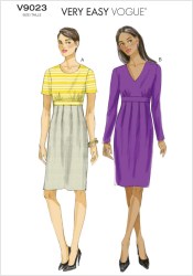 9023 EASY VOGUE FIT PULLOVER SHORT - LONG SLEEVE KNIT DRESS PATTERN 8-16